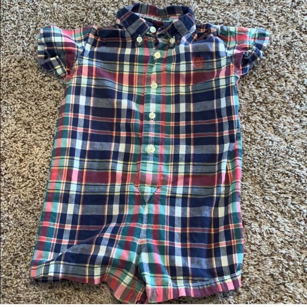 Chaps 18 Months Plaid Romper